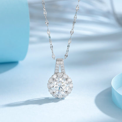 S925 Sunflower Moissanite Necklace