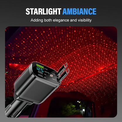 🔥Black Friday Mega Deal – 50% off!🔥Car Fast Charger with Starry Sky Ambient Lighting