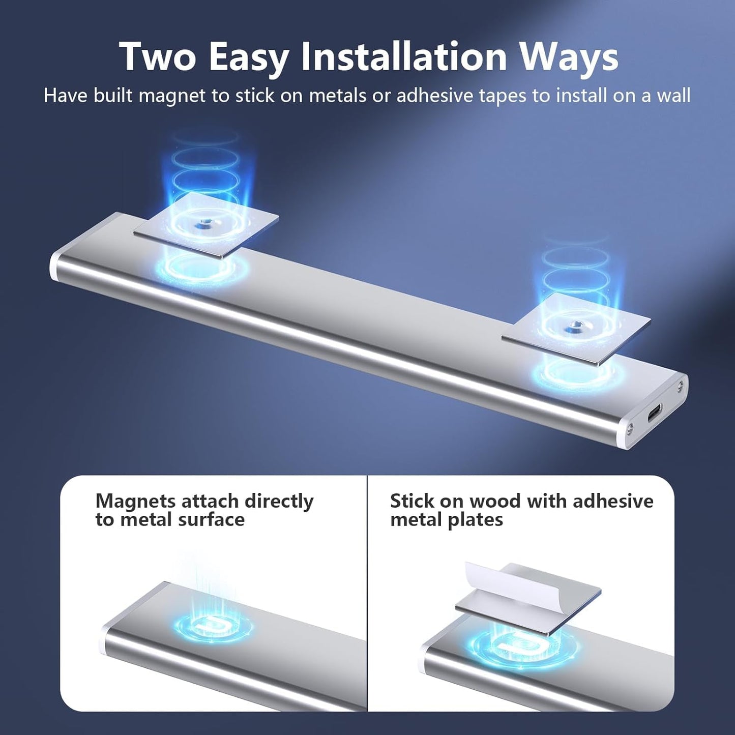 🔥LAST DAY SALE 49% OFF - 💡 2 Pack Punch-free Smart Sensor Magnetic Rechargeable LED Lights