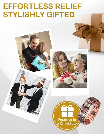 Men's Copper Bracelet,Adjustable Length with Sizing Tool