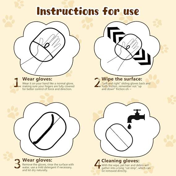 2Pcs Pet Hair Remover Glove